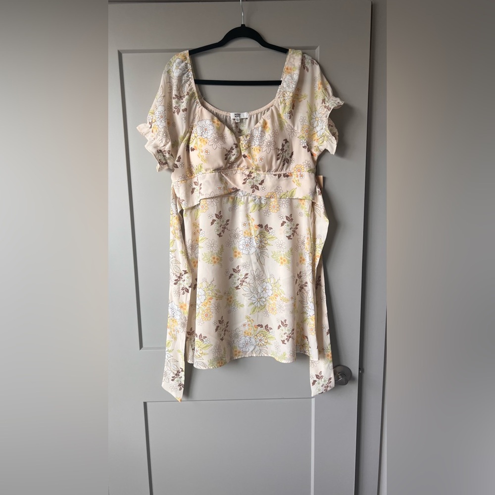 White mini Floral Dress
